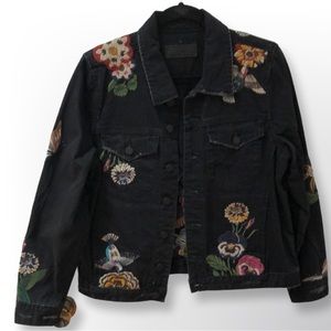 Embroidered Jean Jacket - Stunning hand stitched detailed one of a kind jacket